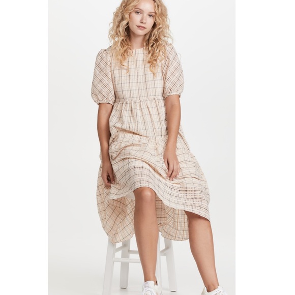 NWT English Factory Plaid Midi Dress - Picture 4 of 16